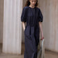 Cotton blend textured fabric peplum sleeves dress | 4 color