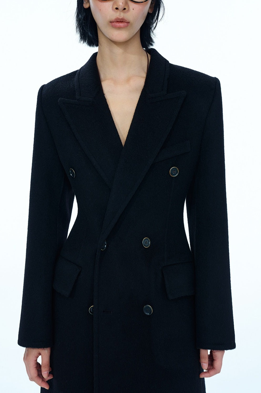 Hourglass-sculpted 100% wool coat | 3 color