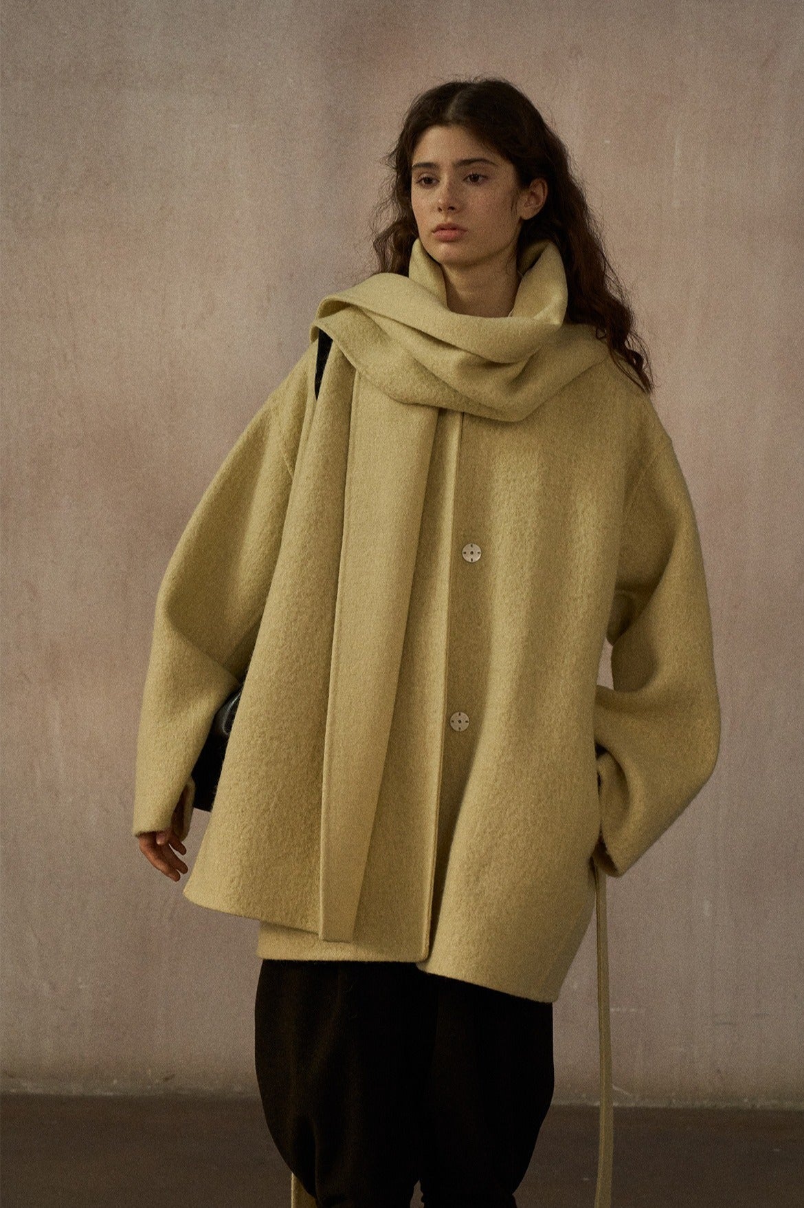 Wool blend double-faced mid-length coat | 3 color