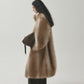 Faux fur drape loose overcoat