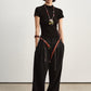 Wool blend herringbone pattern relaxed fit pants | 2 color