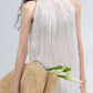 Lyocell blend pleats ruffled collar top | 4 color