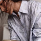 100% cotton silver-color-rose stripes shirt