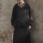 Crackle-glaze texture slant opening wrap jacket | 2 color