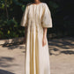 Customizable Pleated waist puff-sleeved dress | 3 color