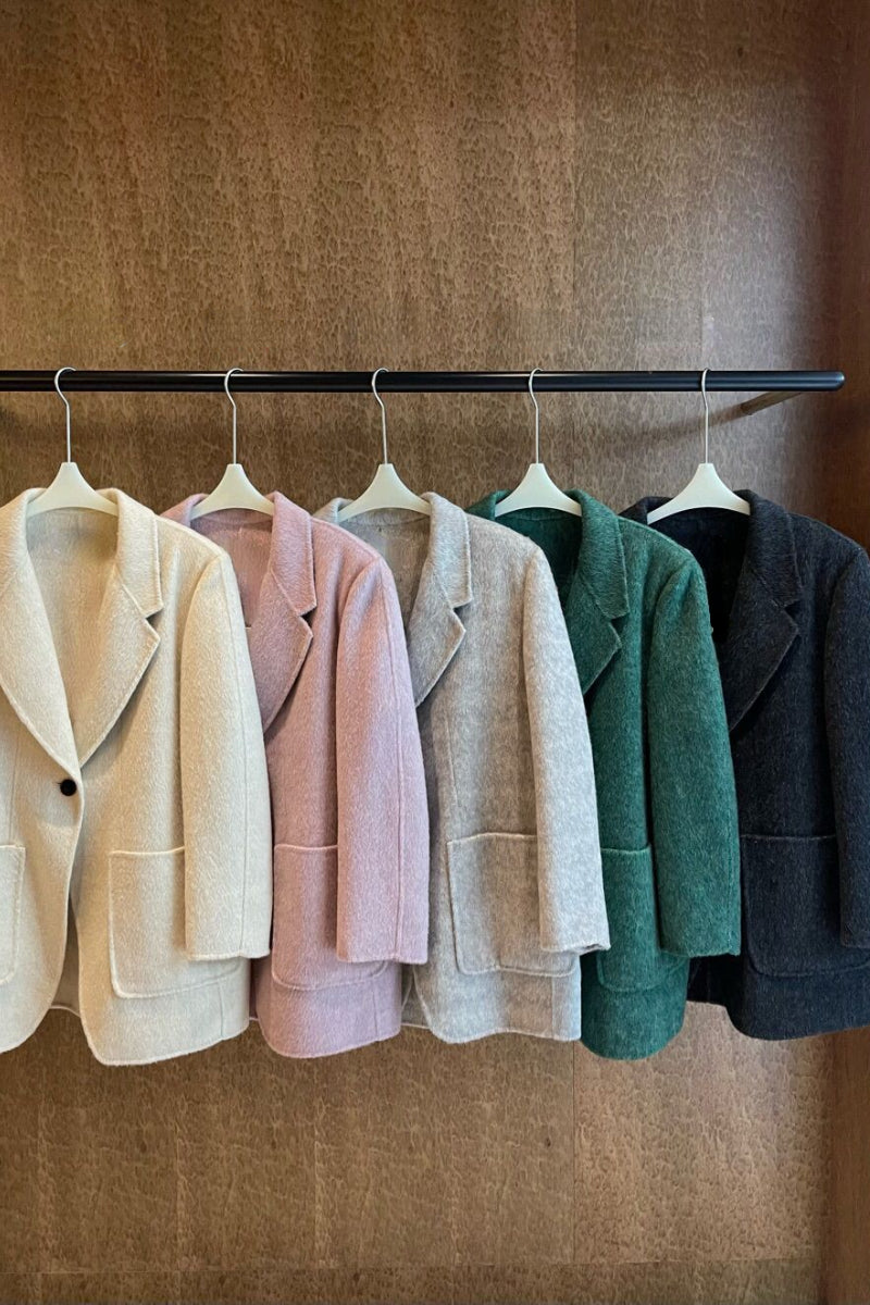 Premium | Wool&mulberry silk&rabbit hair double-sided fabric suit jacket | 5 color